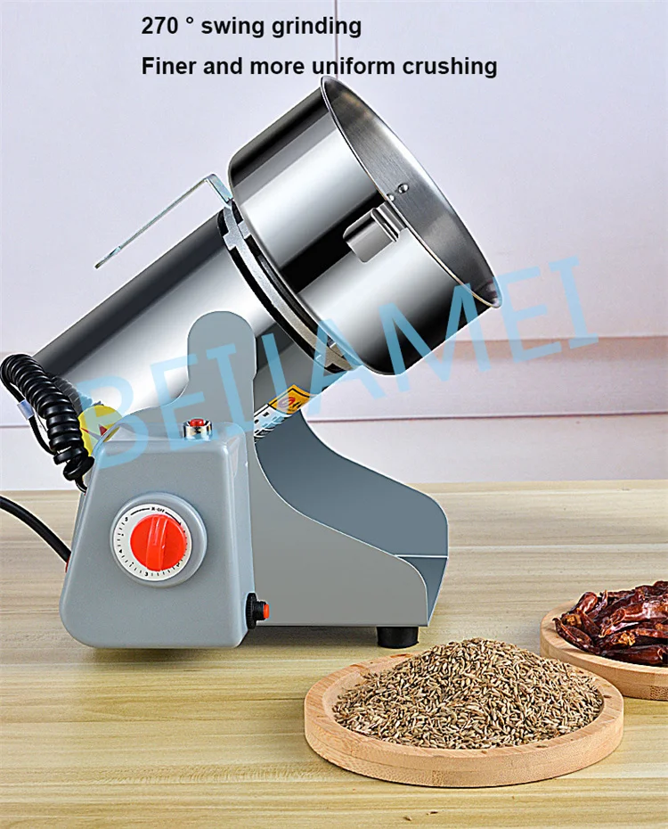 800g Swing Type Grains Herbal Powder Miller Dry Food Grinder Machine High Speed Intelligent Spices Cereals Crusher