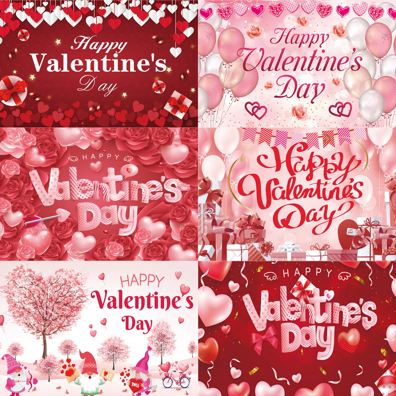 

Happy Valentine's Day Theme Photography Background Red Heart Romantic Couple Proposal Scene Party Decoration Prop Gift Poster