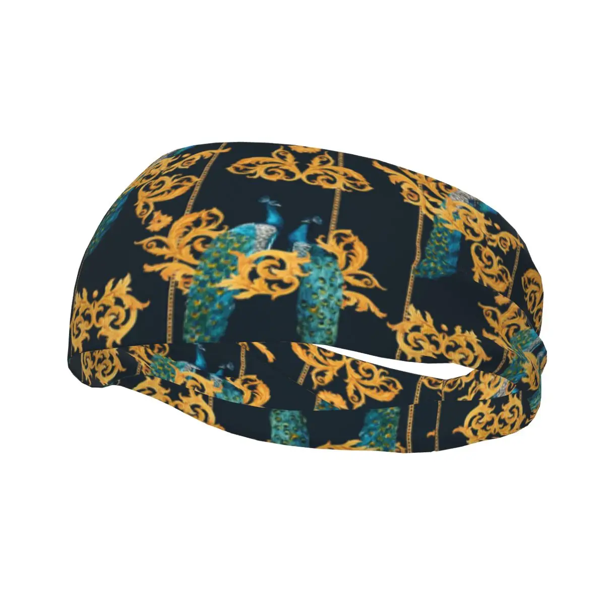 

Watercolor Peacock Elastic Hair Band Yoga Headband Makeup Hair Hoop Headwrap