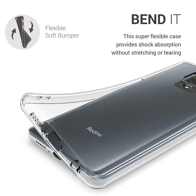 Premium Silikon Klar Weiche Telefon Abdeckung Fall Für Xiaomi Redmi Hinweis 9 Pro Ultra Dünne Zurück Shell Für Redmi Hinweis 9 s Coque – Detail 3