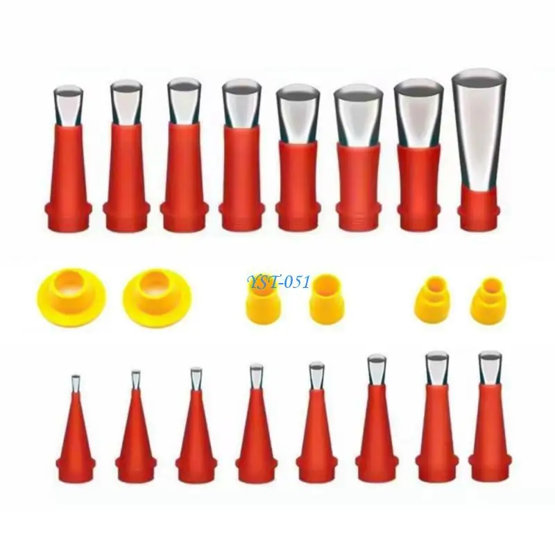 

E15A Multiple Size 22pcs Caulking Finisher Nozzle Wear Resistant for Sealing Task