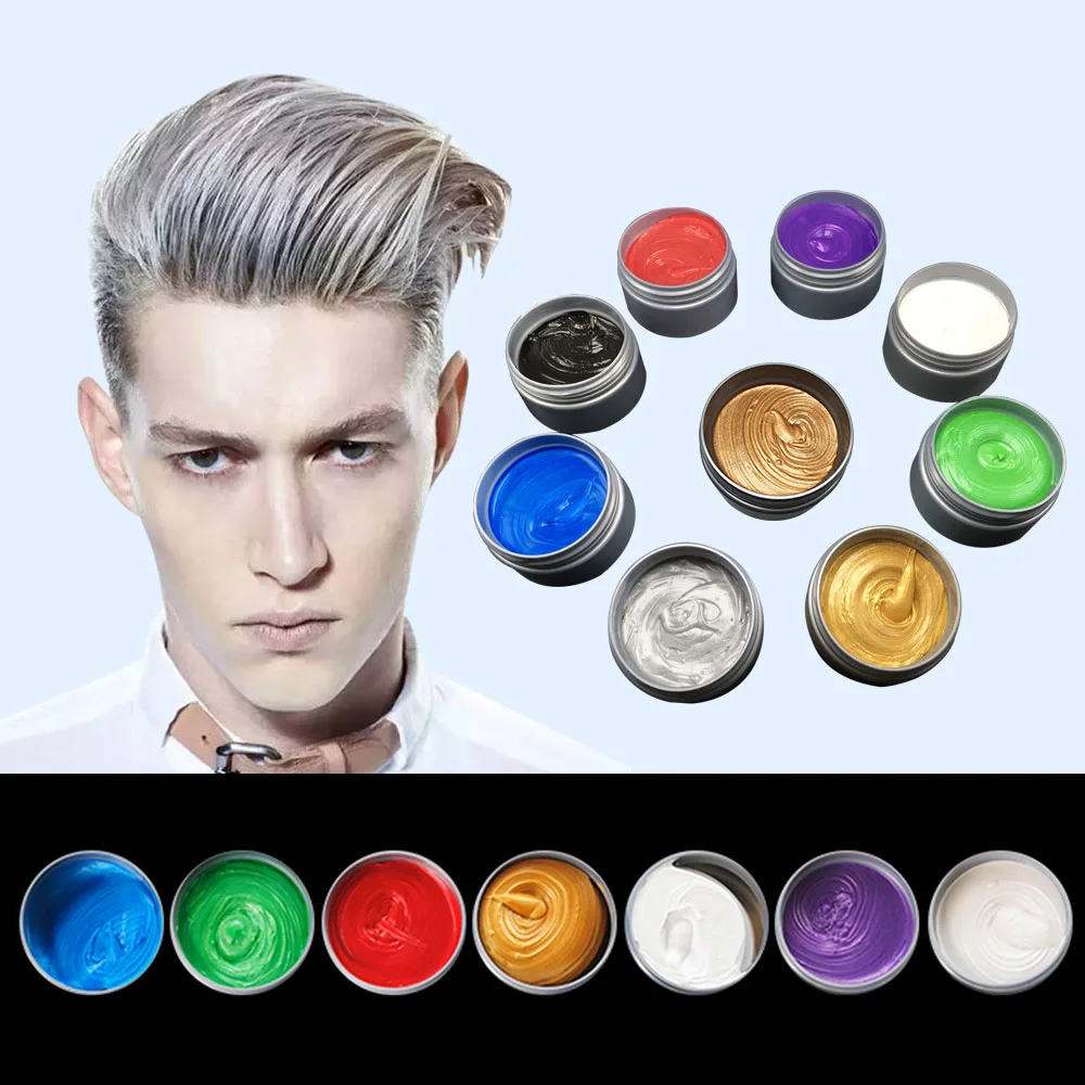 120g Color Hair Mud Disposable Hair Dye Hair Wax Man Grandma Grey Silver White Natural Black краска для волос Tinte Para Cabello