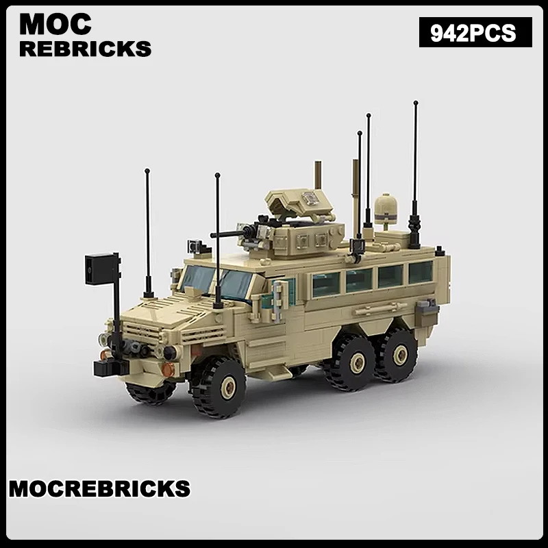 WW2 السلسلة العسكرية RG-33L Cat.2 MRAP MOC اللبنات نموذج مركبة مدرعة الأصالة الطوب أجزاء اللعب مجموعات هدايا الكريسماس