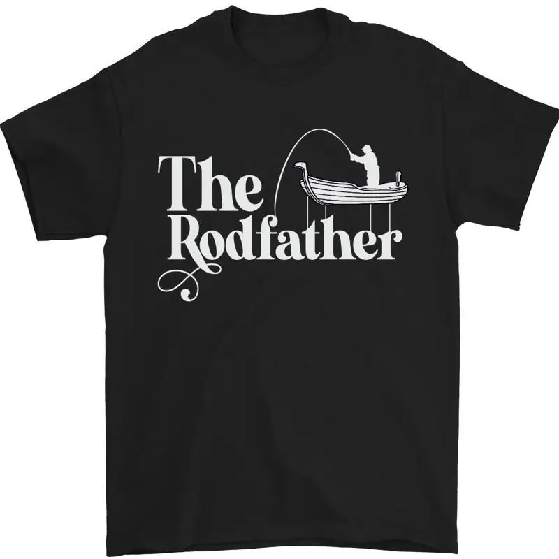 The Rodfather Lustig Fischen Stange Vater Herren 100% Baumwoll T shirt