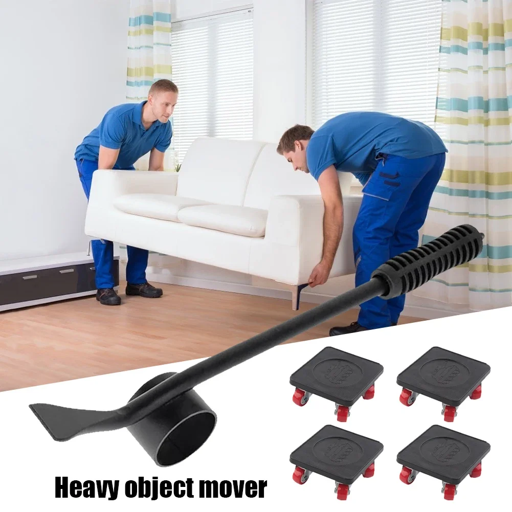 

5pcs Furniture Transport Lifter Tool Heavy Stuffs Moving Wheel Bar Mover Device Labor-saving Heavy Stuffs Moving Wheel Bar