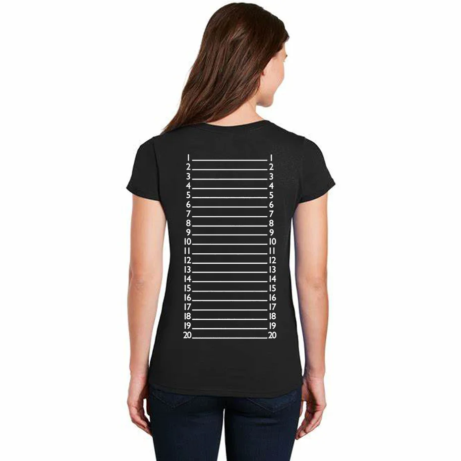 

Back Printing Hair Length Check Marker Women's T-Shirt Funny Fashion Female Brand Clothing Slim T Shirt Woman Camiseta Feminina