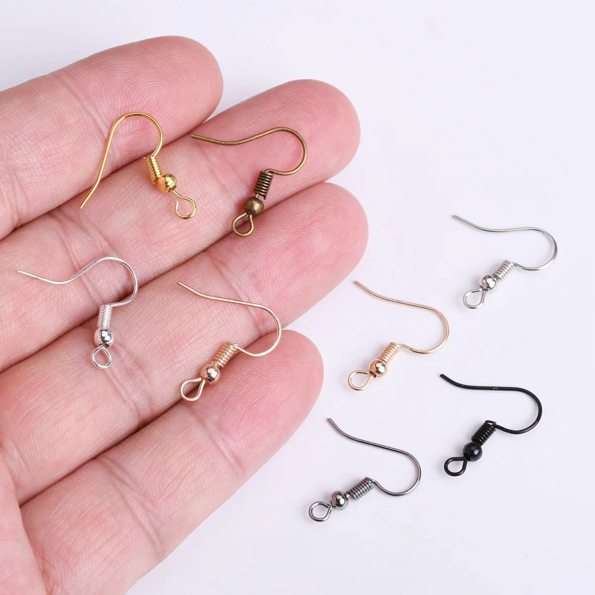 

50pcs 20x17mm Earrings Clasps Hooks DIY Earring Findings For Jewelry Making Earwire Plated Gold/Silver/Bronze/Black Color