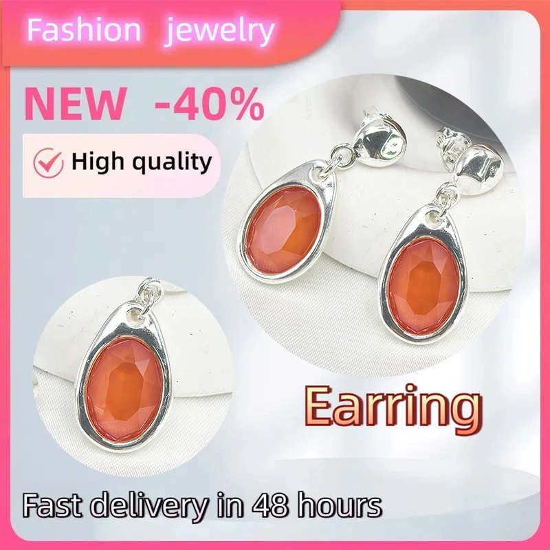 

2025 Hot Spanish original jewelry Red Drop Jewel earrings Luxury senior ladies wedding party charming accessory