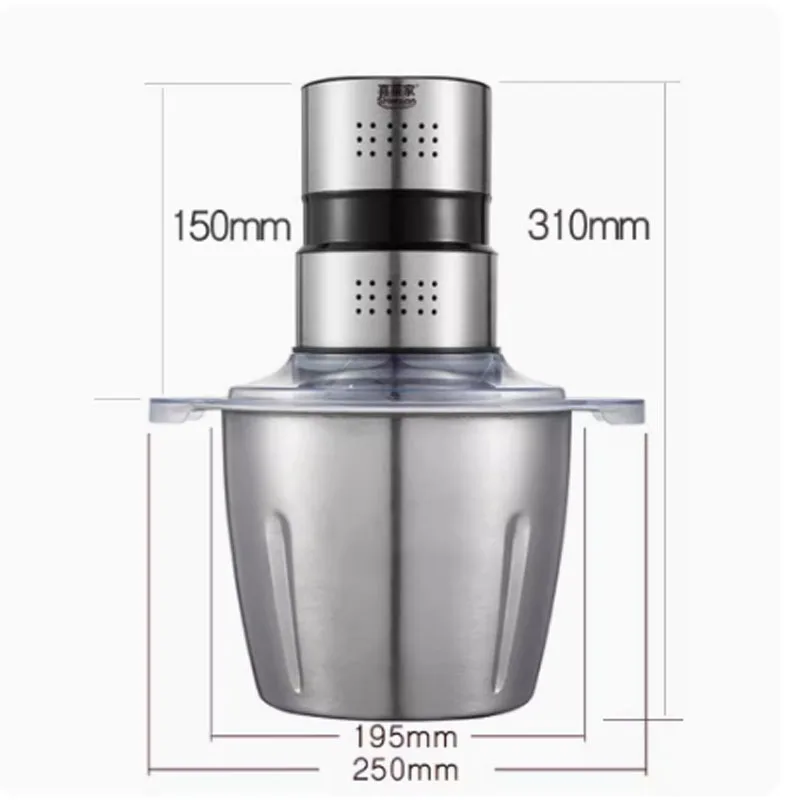 8L electric meat grinder Commercial household electric stainless steel meat grinder Kitchen broken meat processing machine