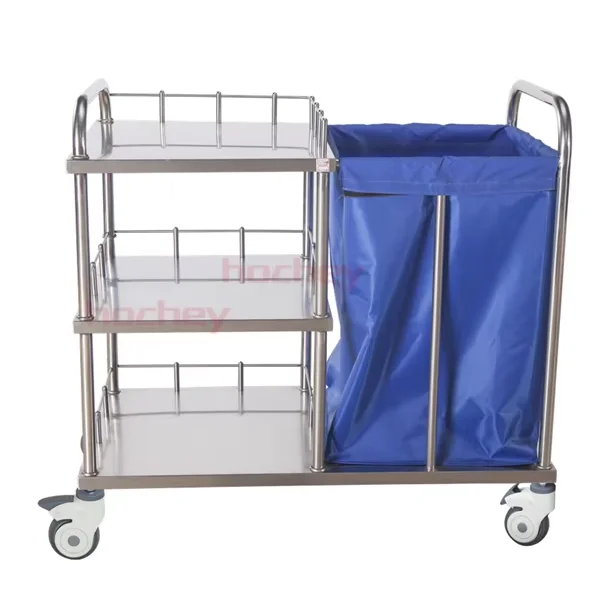 

304 Stainless Steel Trolley Medical Waste Bin for Hospital and Clinic Medical Garbage Trolley Nursing Trolley