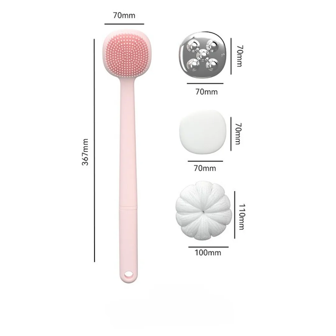 

Double-sided Bath Brush Set Long Handle Bath Brush Silicone Bath Brush Rub Mud Remove Massage Shower Sponge Back Scrubber