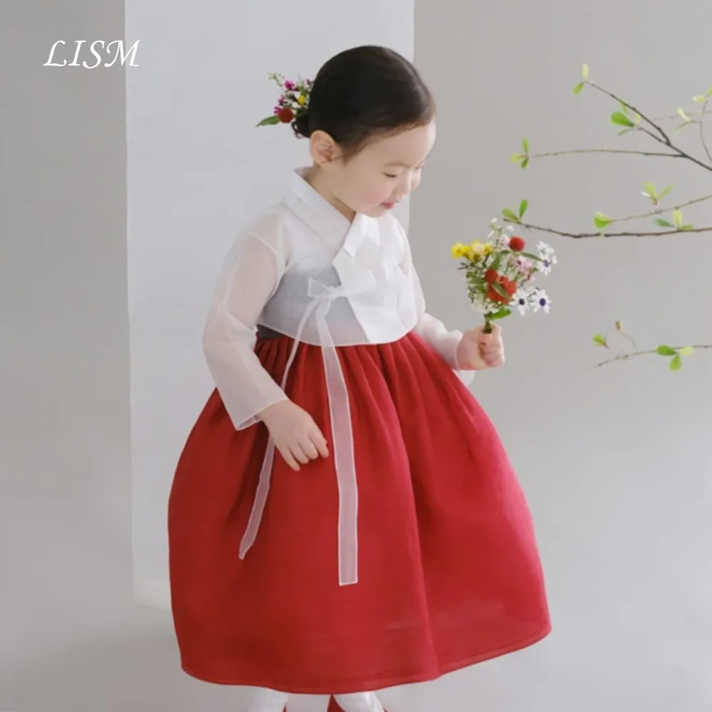 LISM Children Small Korean Evening Dresses Photo Shoot Gown Silk Organza A-Line Sweet Luxury Party Dresses 2026 저녁 드레스