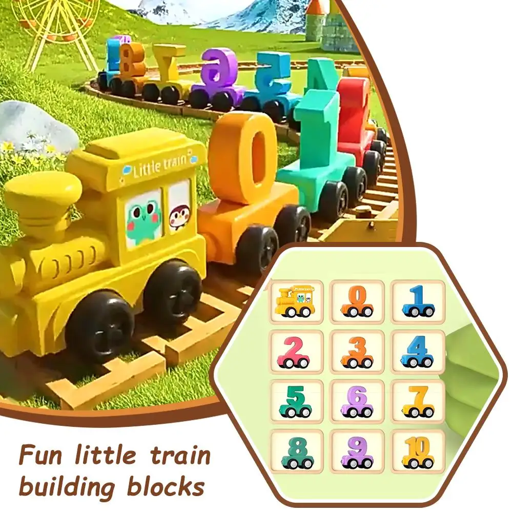 12 pz/set dinosauro magnetico numero di treno giocattolo in legno auto di apprendimento con numeri treno a colori giocattoli per bambini bambino