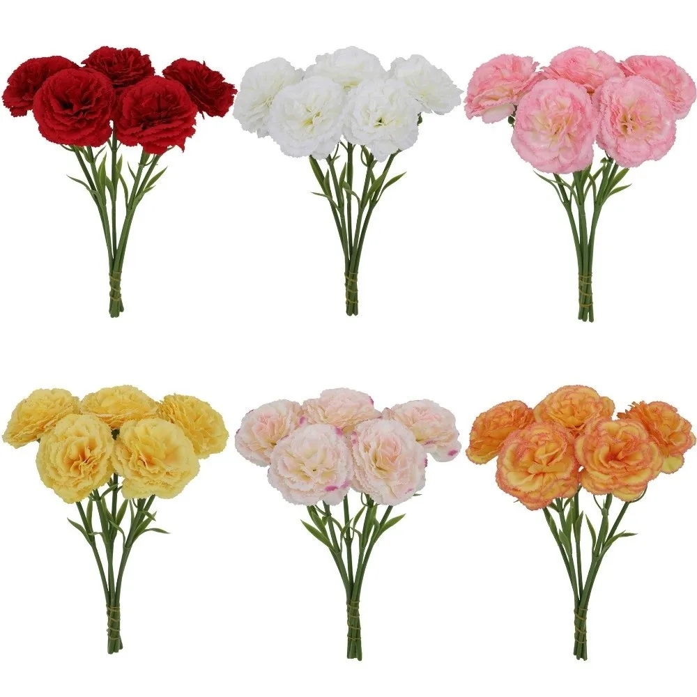 1pc Silk Artificial Carnation Flowers DIY Floral Realistic Artificial Flowers Soft Simulation Flowers Mother's Day Gift
