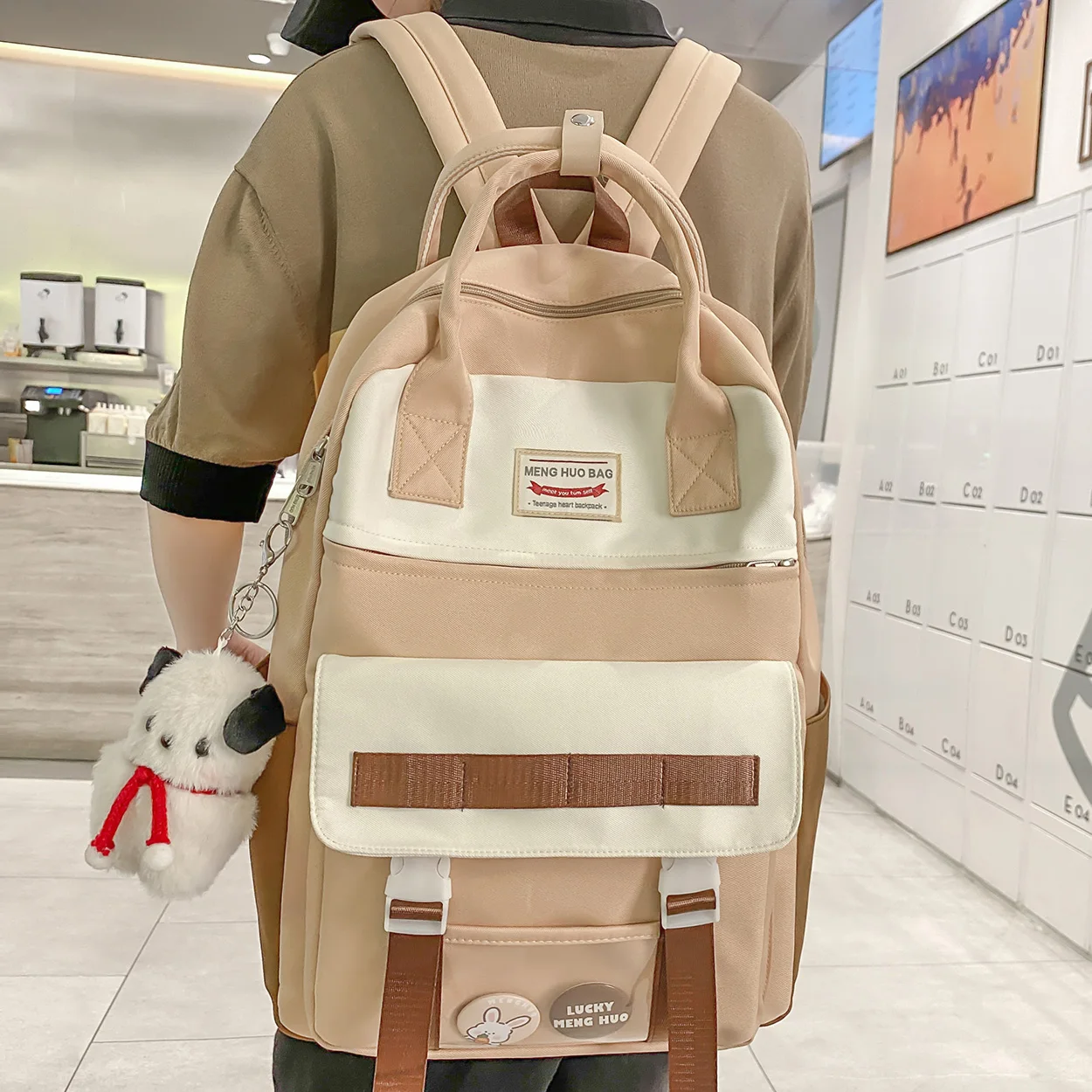 Girl Transparent Waterproof School Backpack Women Cool Female Travel Fashion College Backpack Ladies Cute Laptop Book Bags Nylon