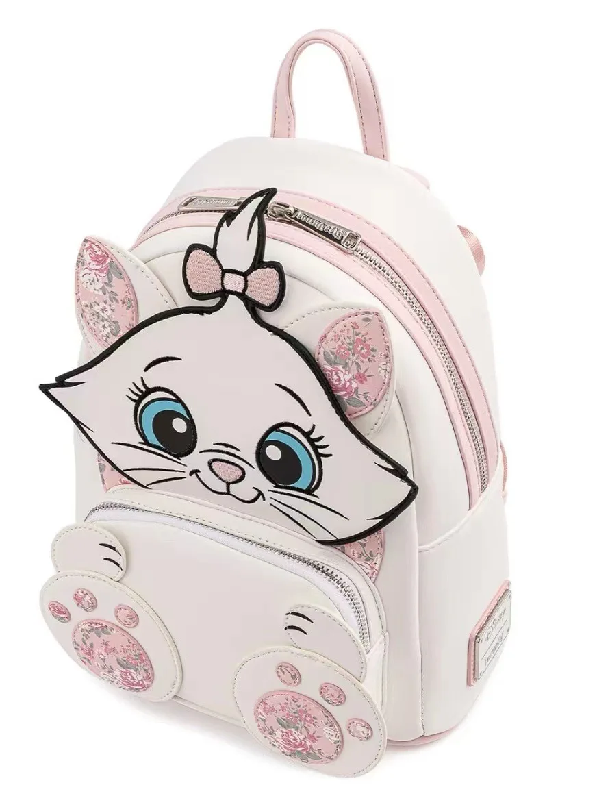 The Aristocats Marie Lady Floral Footsy Double Strap Shoulder Bag Mini Backpack Cute Backpack Bags for Women School Backpack