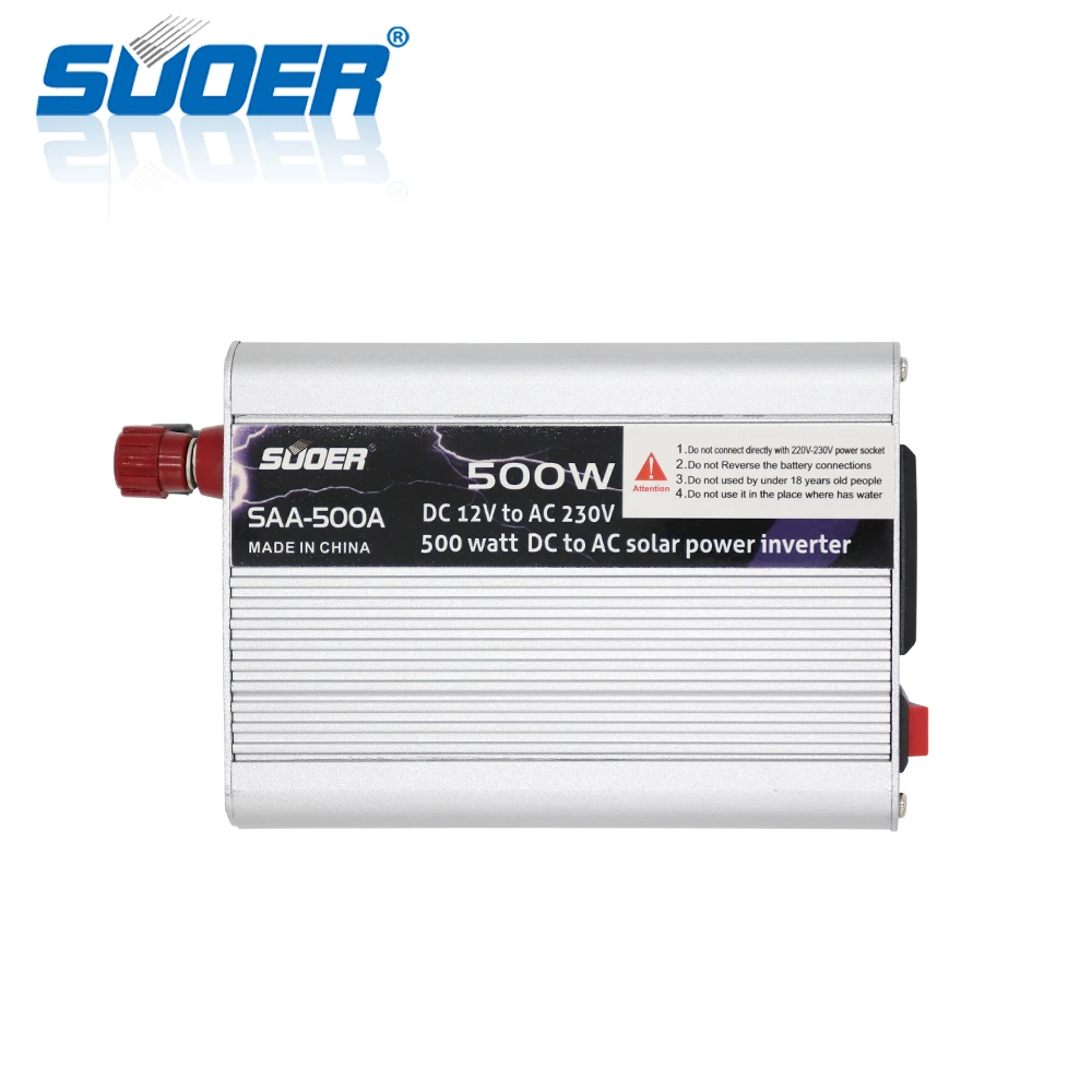 Suoer【 Modified Sine Wave Inverter 】12v 220v 500W inverter power inverter universal inverter(SAA-500A)