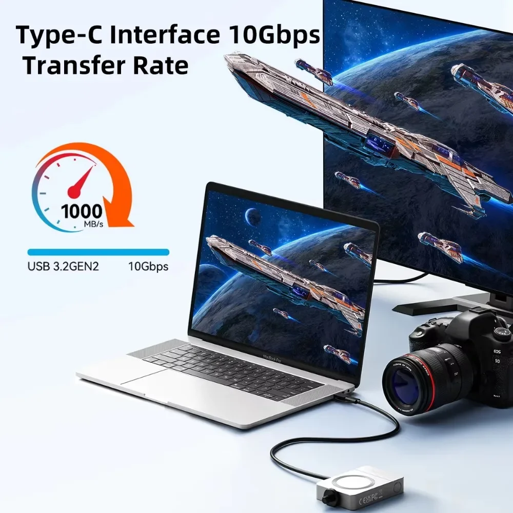MAIWO M.2 NVMe SATA SSD Enclosure 10Gbps USB C ke NVME SATA PCI-E SSD Case Kamera Hard Drive case untuk iPhone 15 Max Ipad MacBook