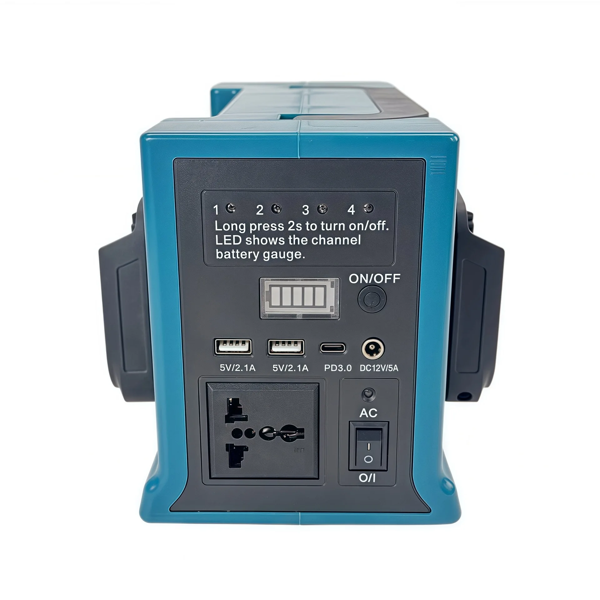 عاكس الطاقة لمحطة الطاقة المحمولة ماكيتا 18/20 فولت: شاحن عاكس محمول 300 وات مع إضاءة LED لمخيم RV خارج الشبكة