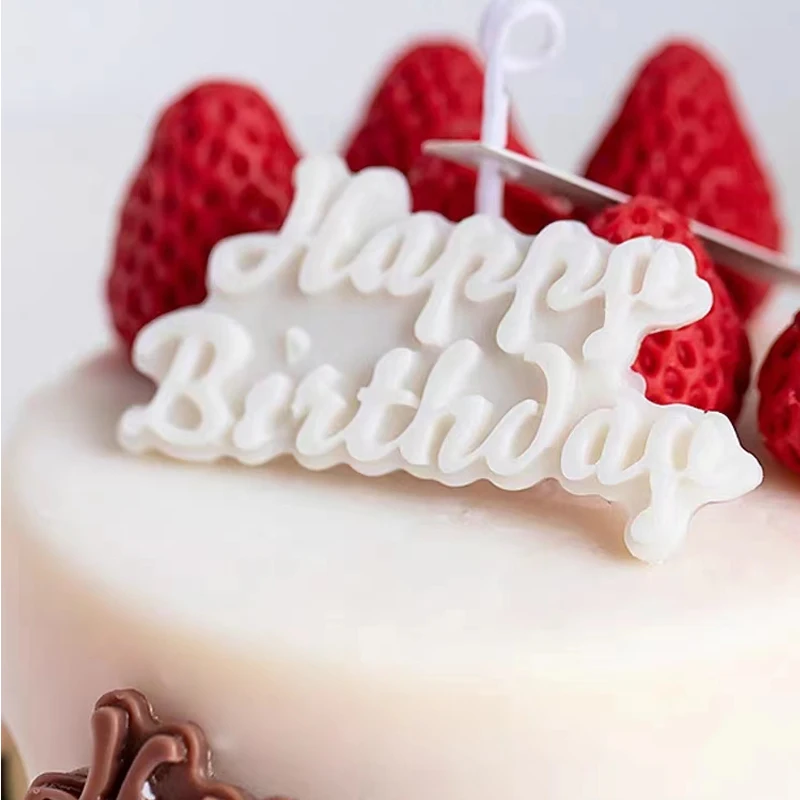 Happy Birthday Silicone Mold for Candle Making Chocolate Diy