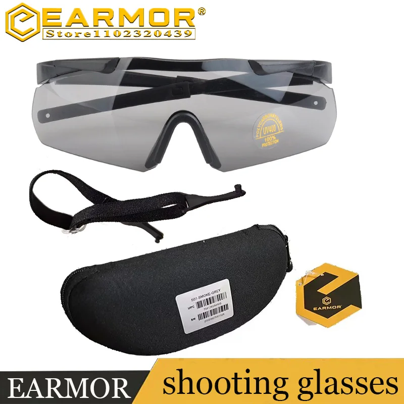 EARMOR S01 Tactical Glasses, Airsoft Shooting Safety Goggles Cycling Windproof Hiking Sunglasses Suitable for Airsoft Paintball