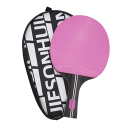 Quality Table Tennis Racket Pong Bat Strong Rotate Control 7 Ply Wood And Rubber Racket Long Handle FL