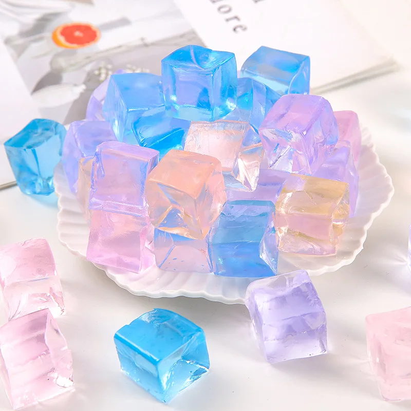 

10 Pcs Mini Ice Cube Squishy Toys Release Stress Transparent Small Ice Block Pinch Children Squeezing Toy Birthday Gifts