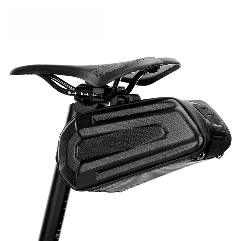 Waterproof large-capacity bicycle saddle bag double zipper shockproof seat rod rear bicycle bag accessories