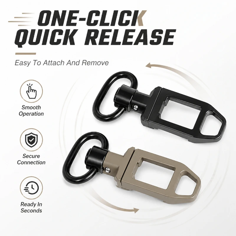 Simple‑Setup Quick Release Lanyard Hardware Rotatable D‑ring Design Matches 20mm Rail Multi‑purpose Outdoor Hanging Part