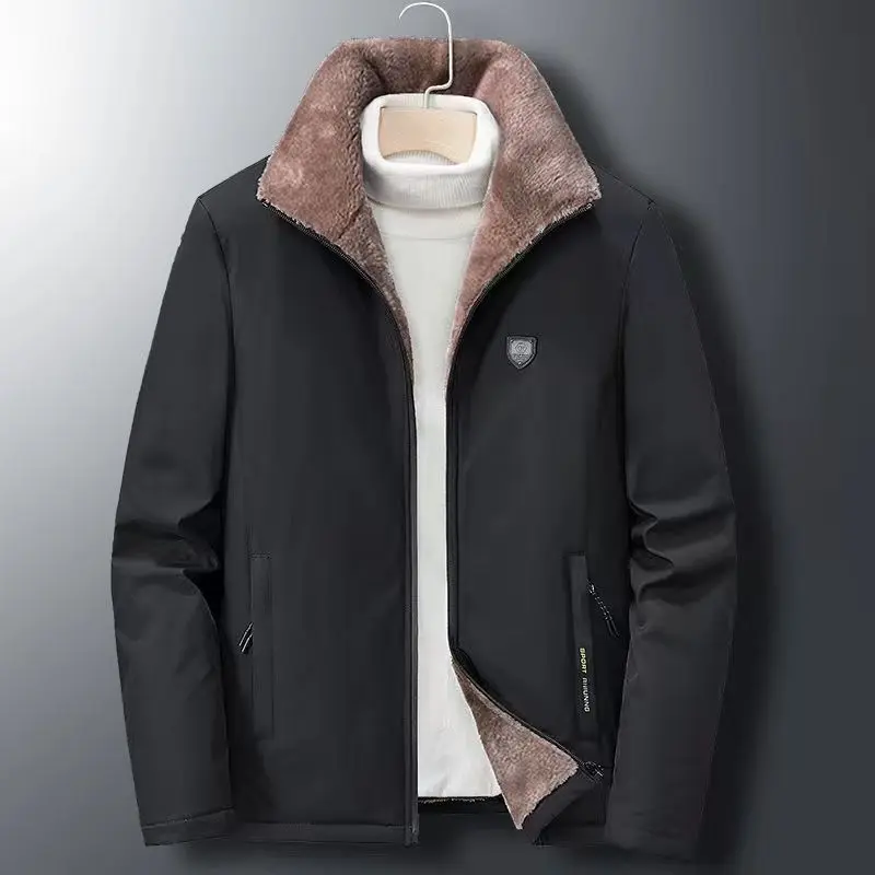 

Autumn Winter Thickened Warm Parkas for Men Solid Fashion Zipper Coat Outdoor Adventure Padded Jacket Men's Cotton-padded Coats