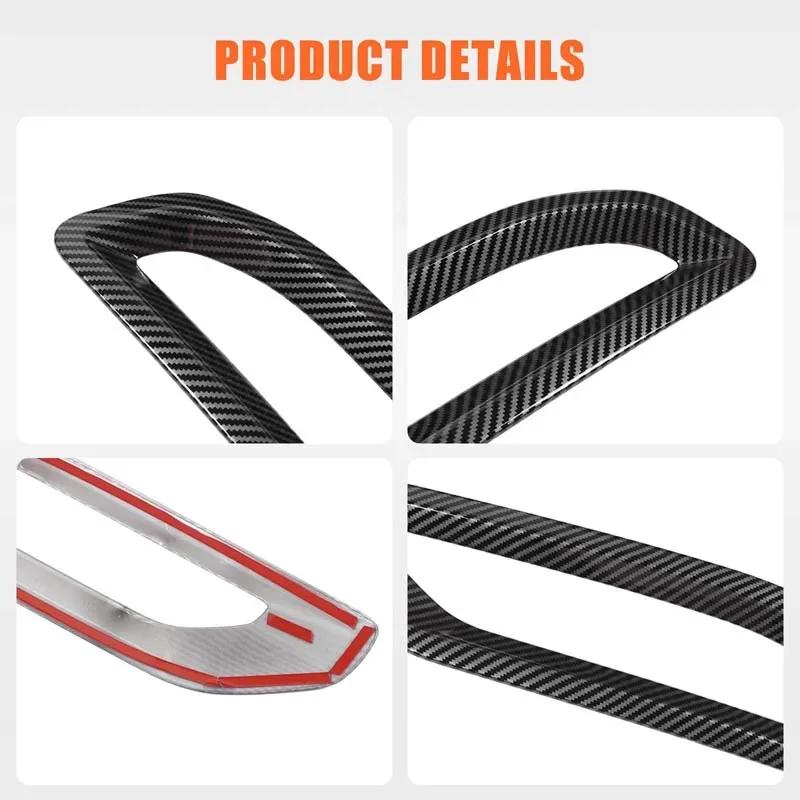 ABS carbon fiber For Mitsubishi Outlander 2023+ Car rear bumper lower fog light decorative frame sticker car accessories 2Pcs