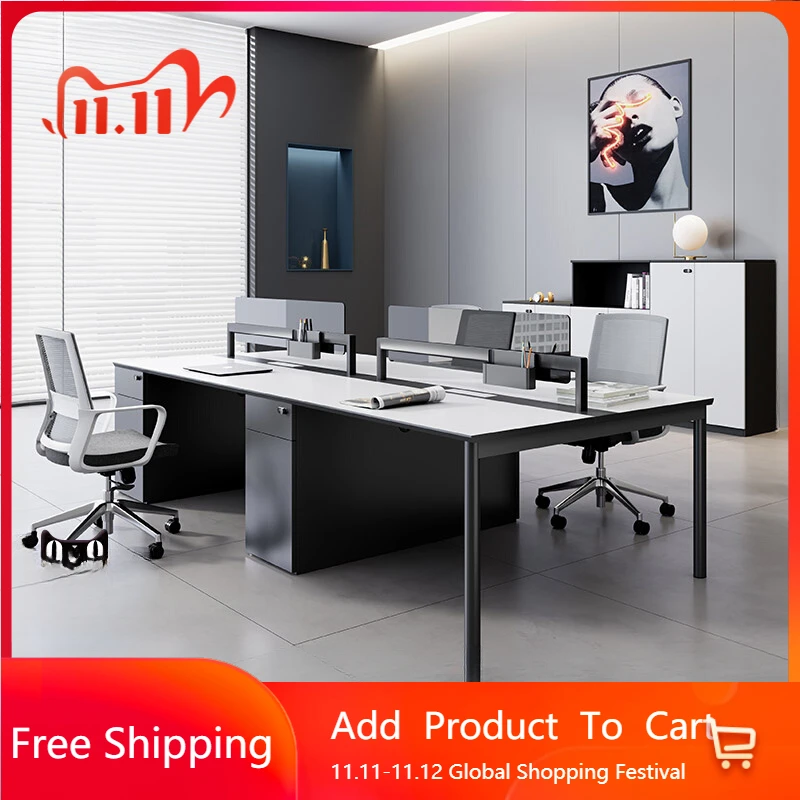 

Organizer Work Office Desk Modern Gaming Monitor Student Reception Office Desk Mobile Minimalist Study Metal Meuble Furniture