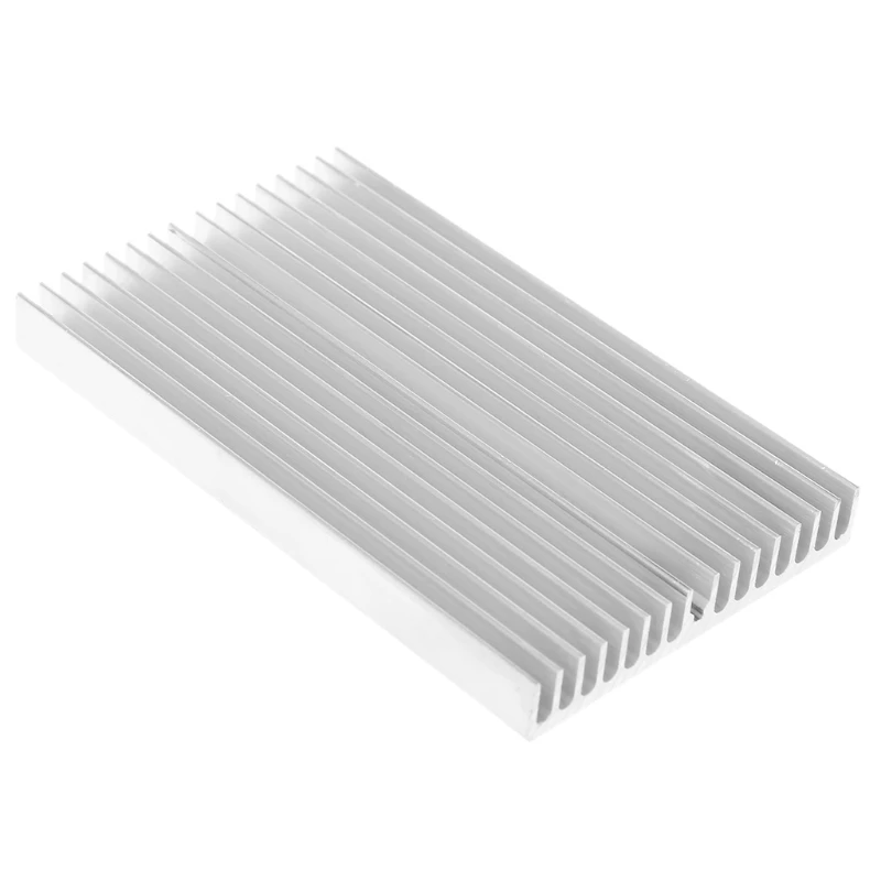 Disipador calor aluminio, Enfriador DIY para Chip IC, Transistor potencia LED, 100x60x10mm, 1 ud.