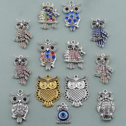 10PCS Coloful Owl Bird Cute Charms Pendants Necklace DIY Jewelry Making Accessories Crafts