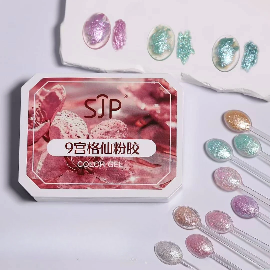 Aurora Fata Polvere Crema Solido Glitter per unghie Scintillante Fango di cristallo Texture Iridescente Broccato Fiocchi Decorazione fai da te Pigmento per manicure