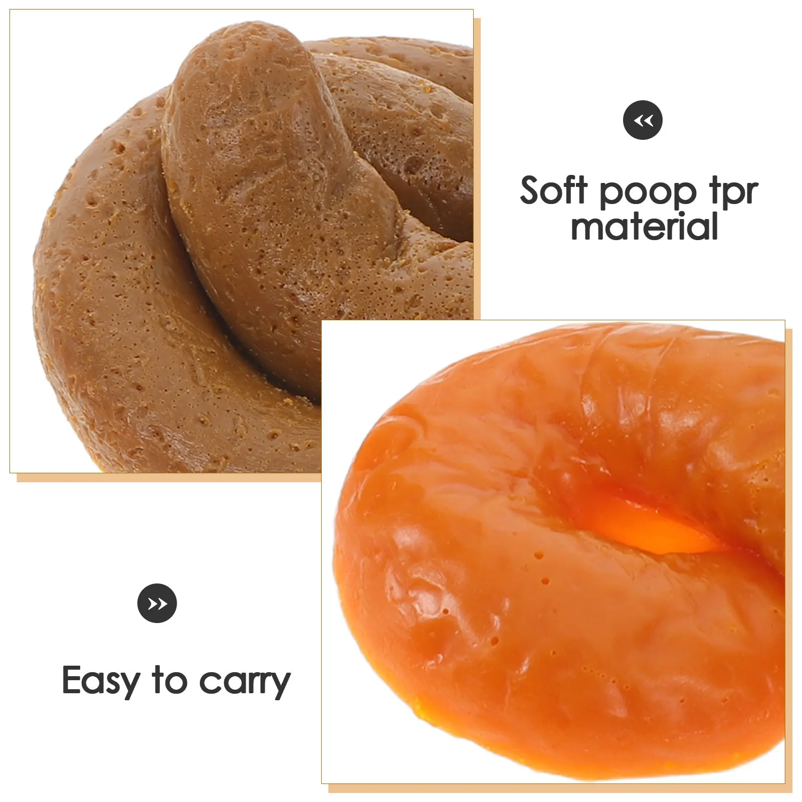 مجموعة واحدة من محاكاة براز واقعية مبتكرة، مادة TPR ناعمة بلون بني، أداة مزحة قابلة لإعادة الاستخدام للحمام والمكتب والحديقة، لعيد كذبة أبريل