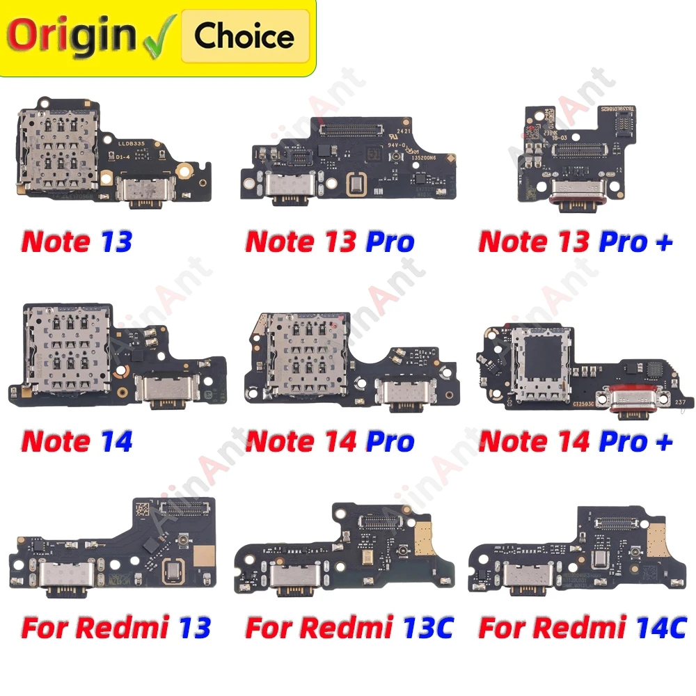 Bottom USB Charger Board Dock Connector Charging Port Flex Cable For Xiaomi Redmi Note 13 14 13C 14C 14R 13R Pro Plus 4G 5G Part