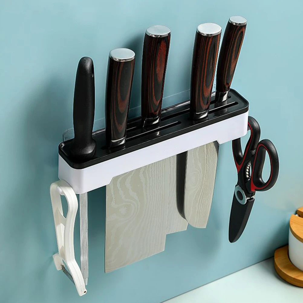 

Wall Mount Knife Holder Cutter ganizer Hole Rack White Storage Solution Multifunction Tools