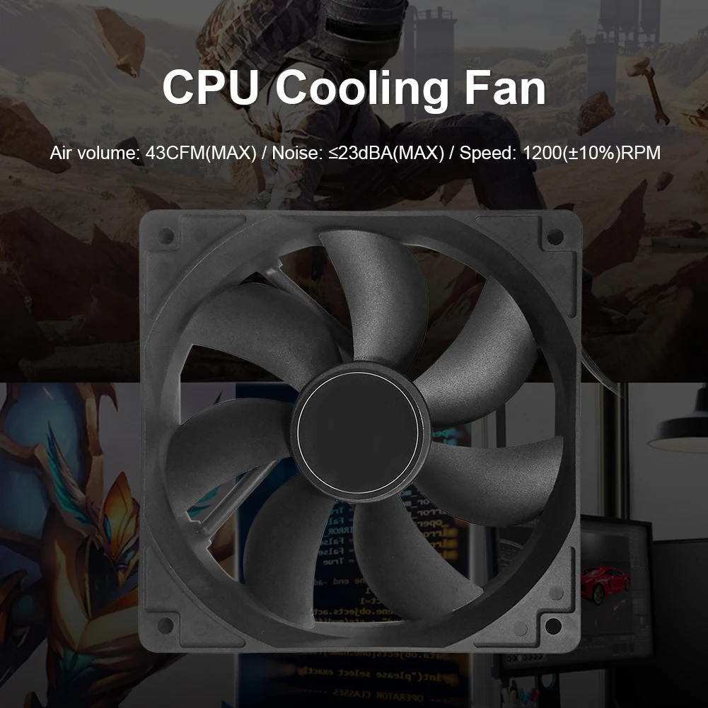 

120mm CPU Cooler Quiet Silent Cooling 4 Pin PC Computer Case Cooling Fan 12V Quiet Silent CPU Radiator Heatsink