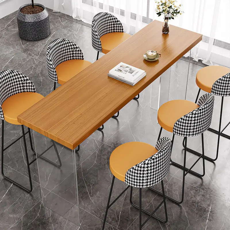 Nordic Acrylic Floating Solid Wood Bar Table Modern Minimalist Balcony Wall-mounted High Table Home Furniture Плавучий Стол FYFD