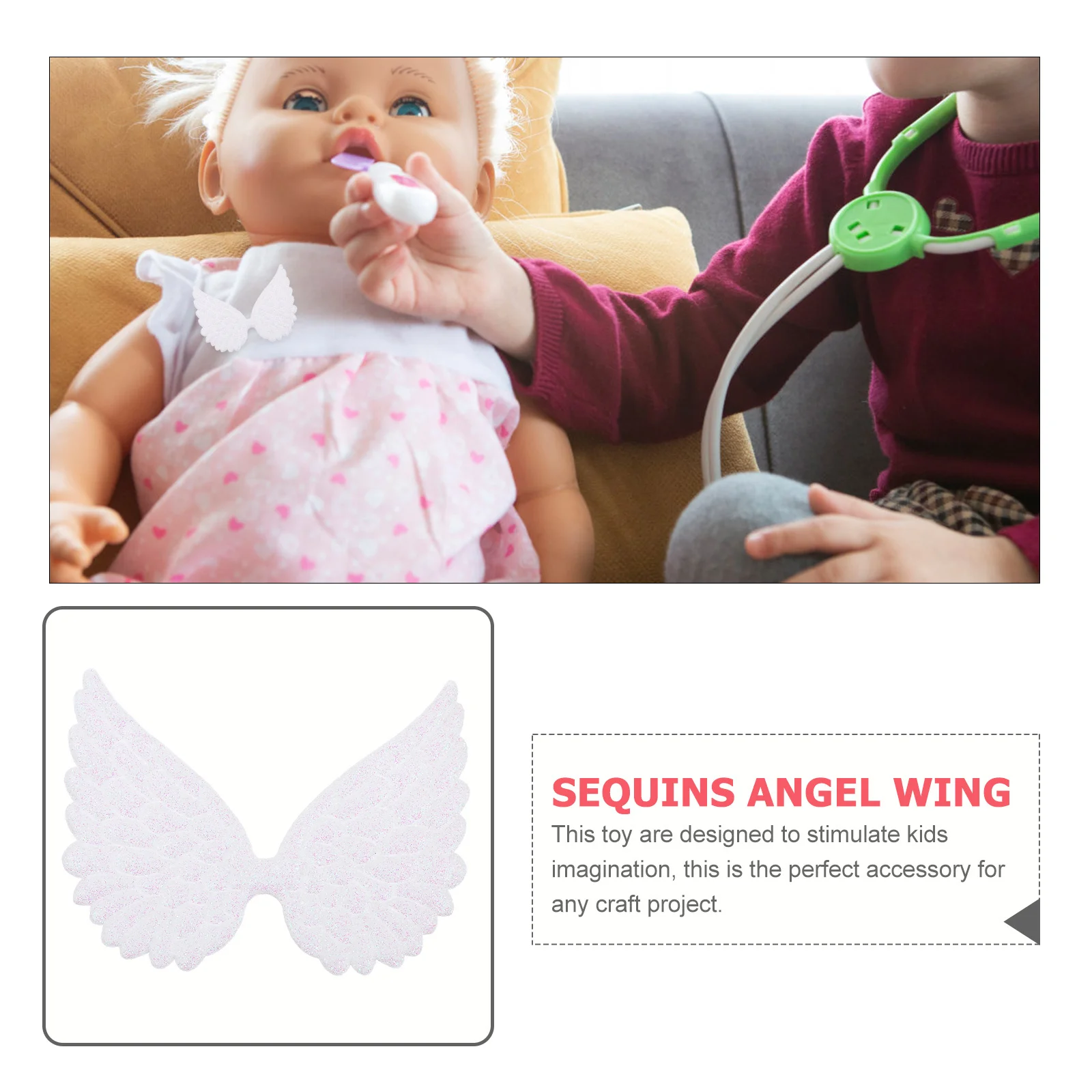 

30Pcs Angel Wing Mini Glitter Embellishments for Jewelry Making Cake Topper Party DIY Crafts Sewing Patches Accessory