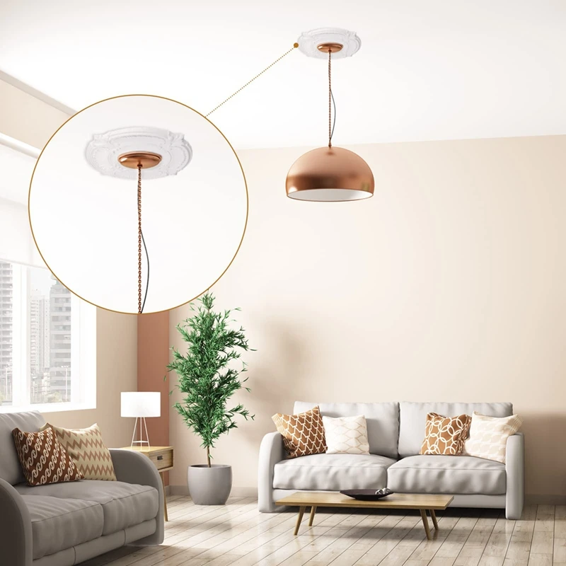 LICE-2 Pieces PU Ceiling Medallion Decorative Ceiling Fan Medallion For Light Fixtures Ceiling Fans Chandeliers, 12 Inch OD