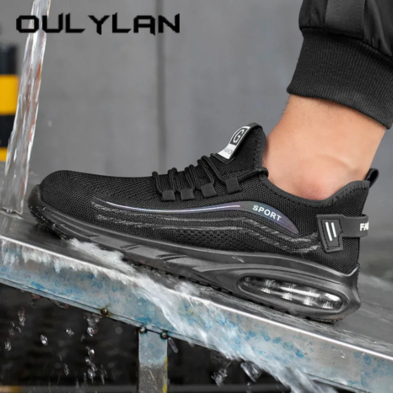 

Breathable Anti Smashing Safety Shoes Anti Slip Protective Shoe﻿ Male High Elasticity Sportshoes Fashion Kevlar Midsol Sneakers