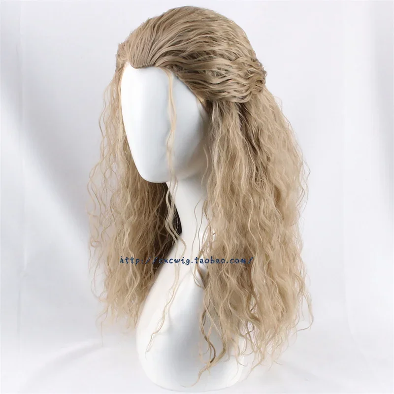 Nieuwe Thor Cosplay Pruiken Film Liefde En Donder 4 Rollenspel Fantasia Man Blonde Krullend Haar Halloween Carnaval Doek Haar