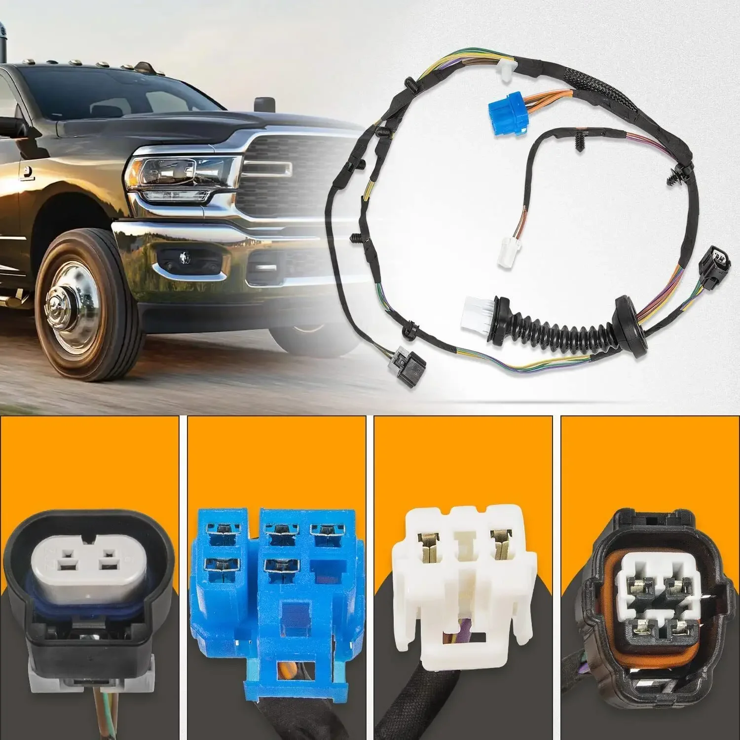 56051694AA 56051931AA 高品質プラスチック製リアドア配線ハーネス 2004-2010年式 ダッジ ラム 1500 2500 3500 4500 5500 DH-1066用