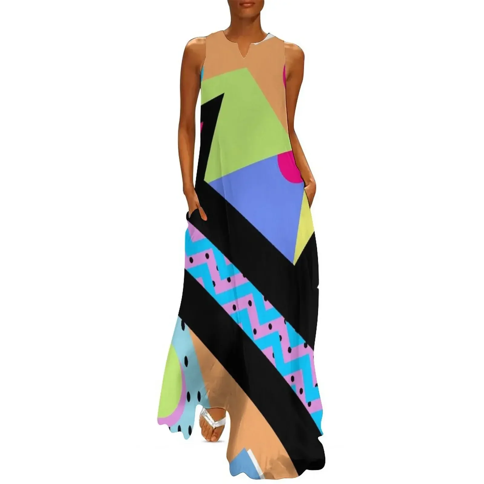

80s Memphis Design Pattern Long Dress elegant dress summer dresses ladies 2025 dress for women