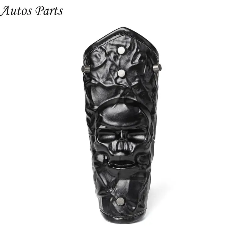57BA Wristband Gauntlets Vambrace Arm Cuff Armors Steampunk Skull Head Arm Cover Guards Leather Glove Men Knight Costume