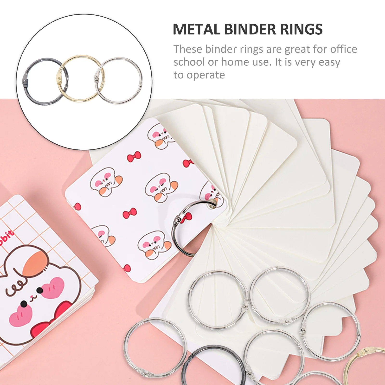 14 Pcs Book Binder Rings Planner Binding Accessories Broken Loose-Leaf Notebook