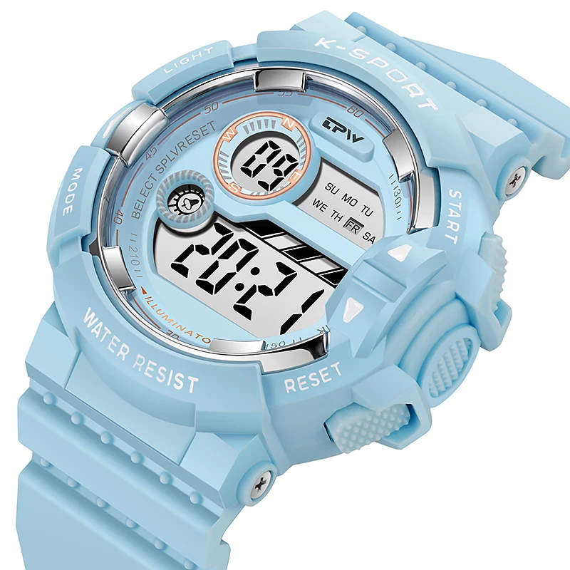 TPW Candy Colored Digital Watch for Teenage Girls Water Resistant Fashion School Student Timepiece Wrist Watch