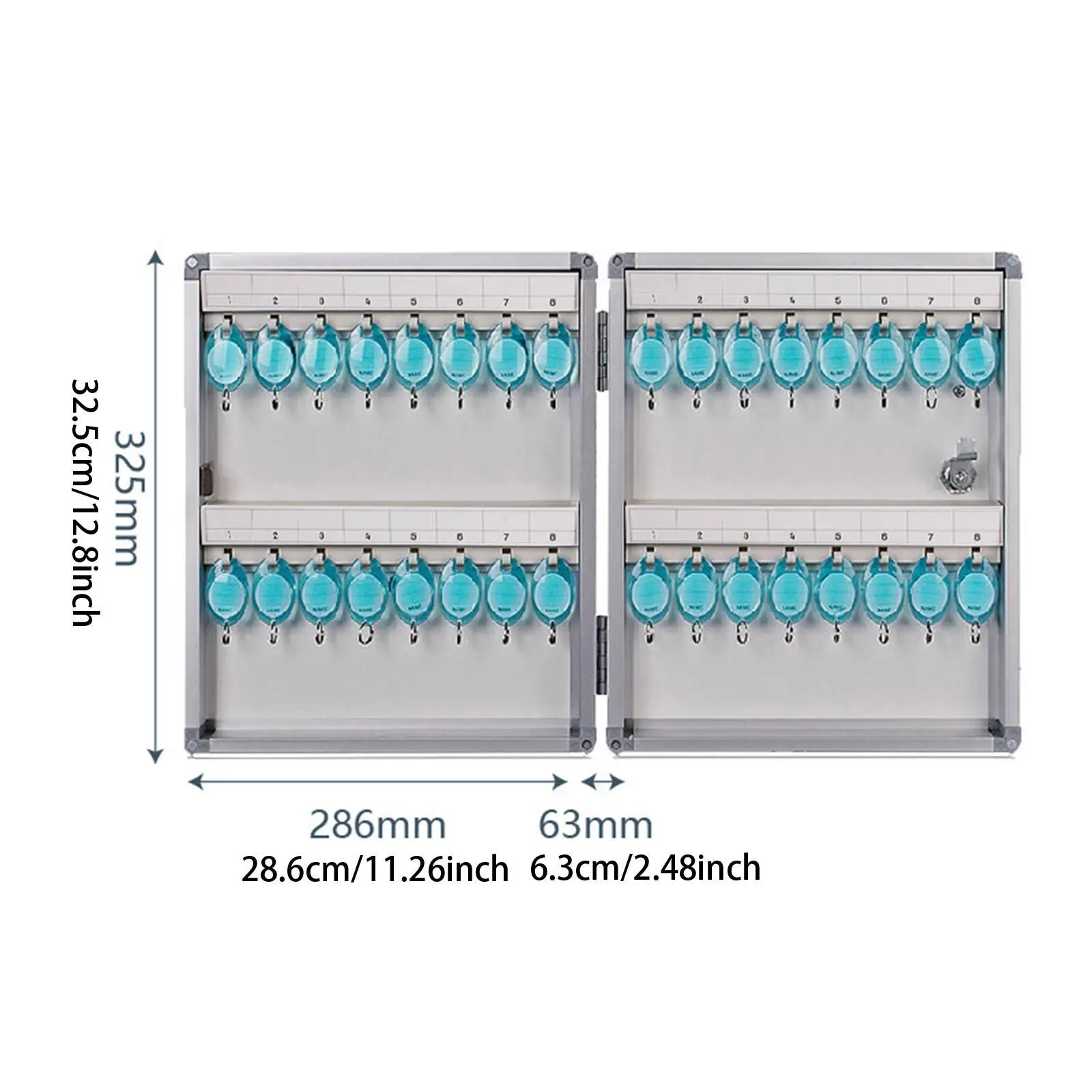 Wall Mount Key Lock Box 24/32/48Keys Holder W/ Tags Easy to Install Lockable Key Management System for Business School